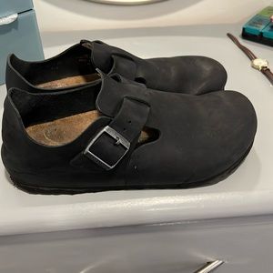 London Black leather Birkenstock size 41